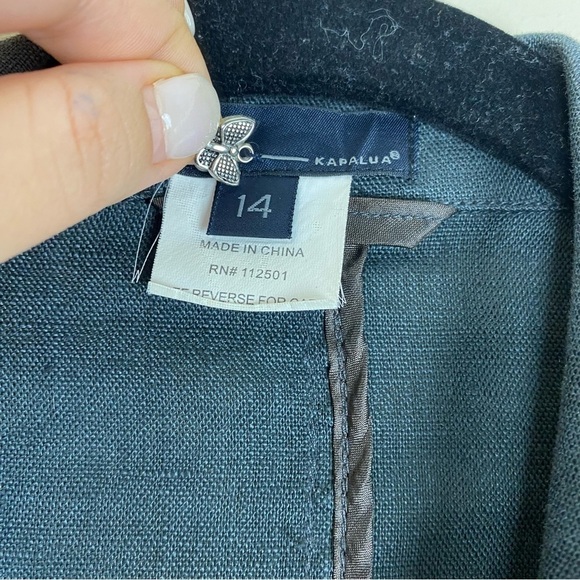 Kapalua 100% linen Soft Blazer Coat Jacket women’s 14 - Picture 3 of 7